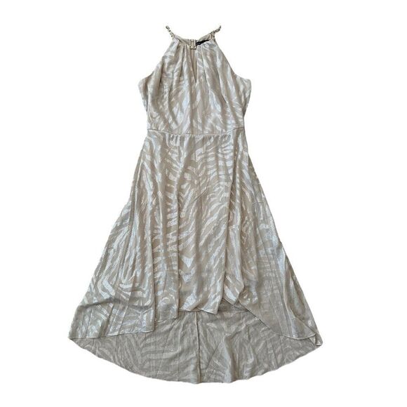 White House Black Market Zebra Burnout Halter Dress Size 6 - Picture 2 of 10